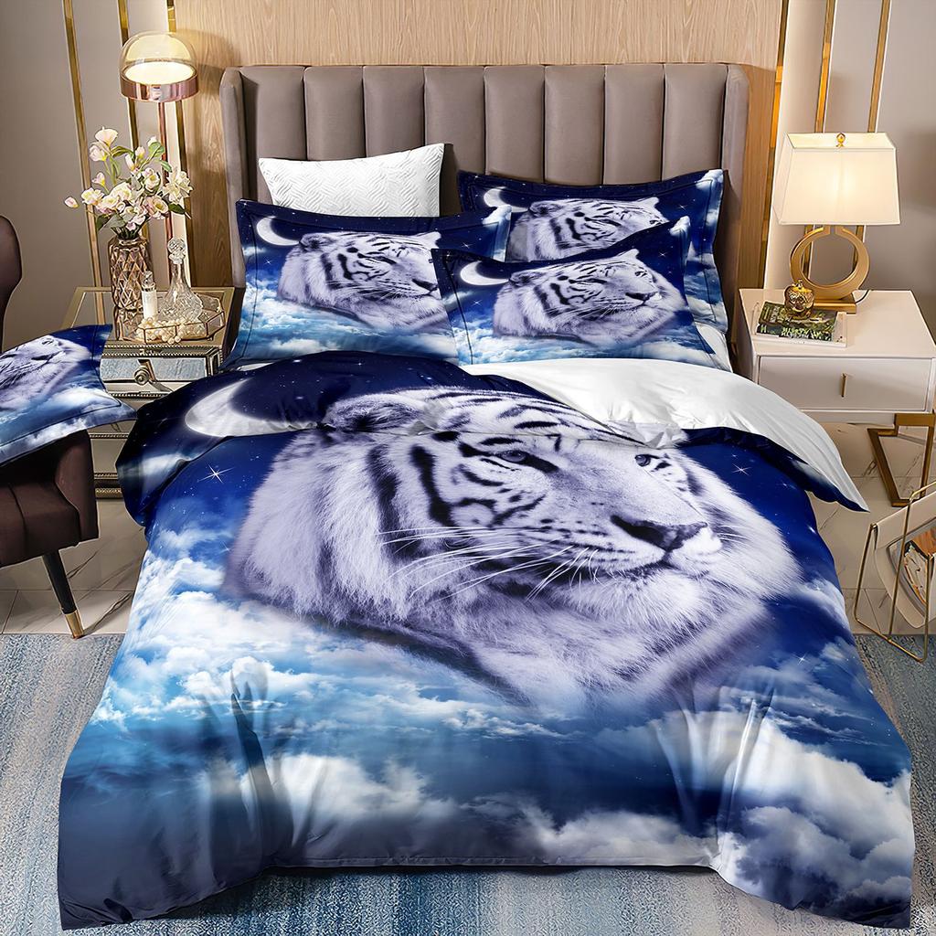 3D Animal Wolf Three-Piece Set, Kit Bedding, Indian Style