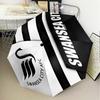 Swansea City Afc Crest Umbrella Folding Umbrella, Automatic Umbrella 8-Frame for Travel, Camping Use Gift for Halloween Christmas