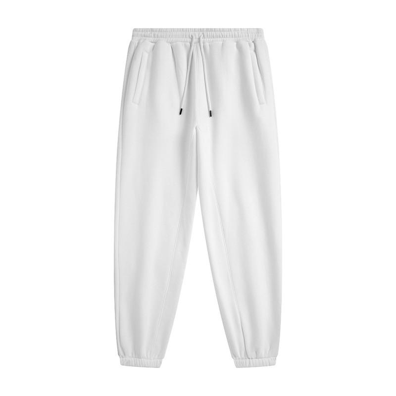 Men Women Warm Fleece Lined Hooded Sweatshirt Set Casual Loose Fit Winter Outfit Pure Color Streetwear