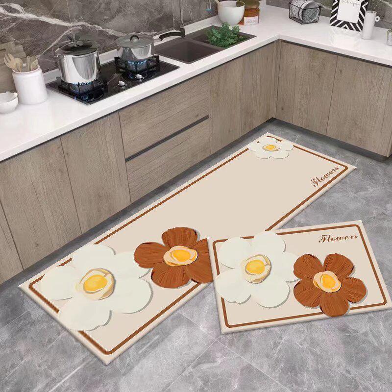 Stylish Non-Slip Kitchen Floor Mats: Dirt-Resistant, Water-Absorbing, Oil-Absorbing, Long Combination Set