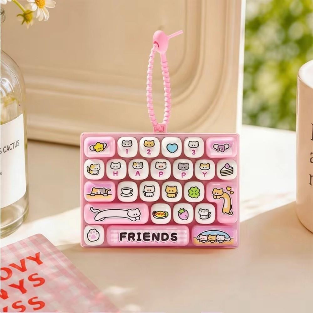 26 Keys Fidget Keyboard Cartoon Keyboard Keychain 26 Keys Keyboard Fidget Keychain  Pendant Keyring