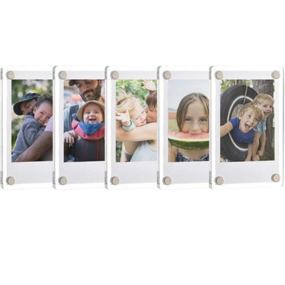 5pcs DIY Card Display Frame Transparent Refrigerator Magnet Picture Frame  Home Decor