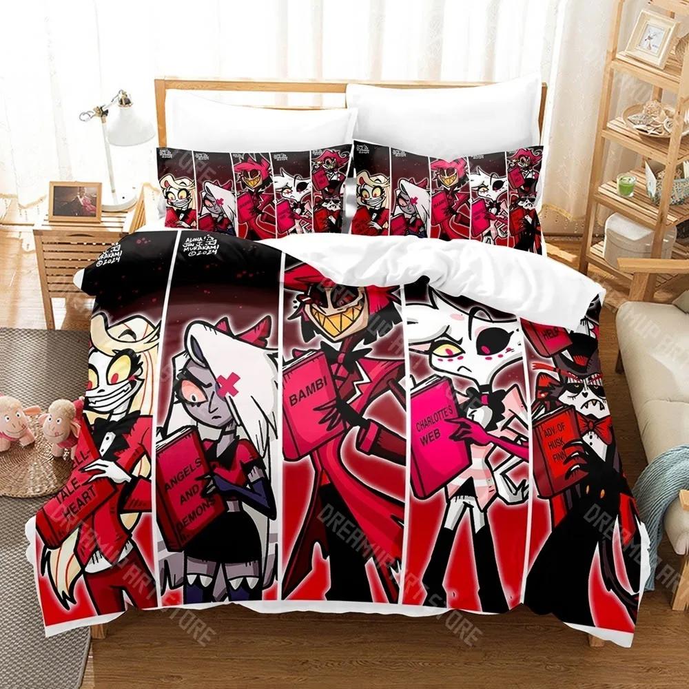 3D Print Hazbin Hotels Bedding Set Single Twin Full Queen King Size Bed Set Adult Kid Bedroom Duvetcover Sets