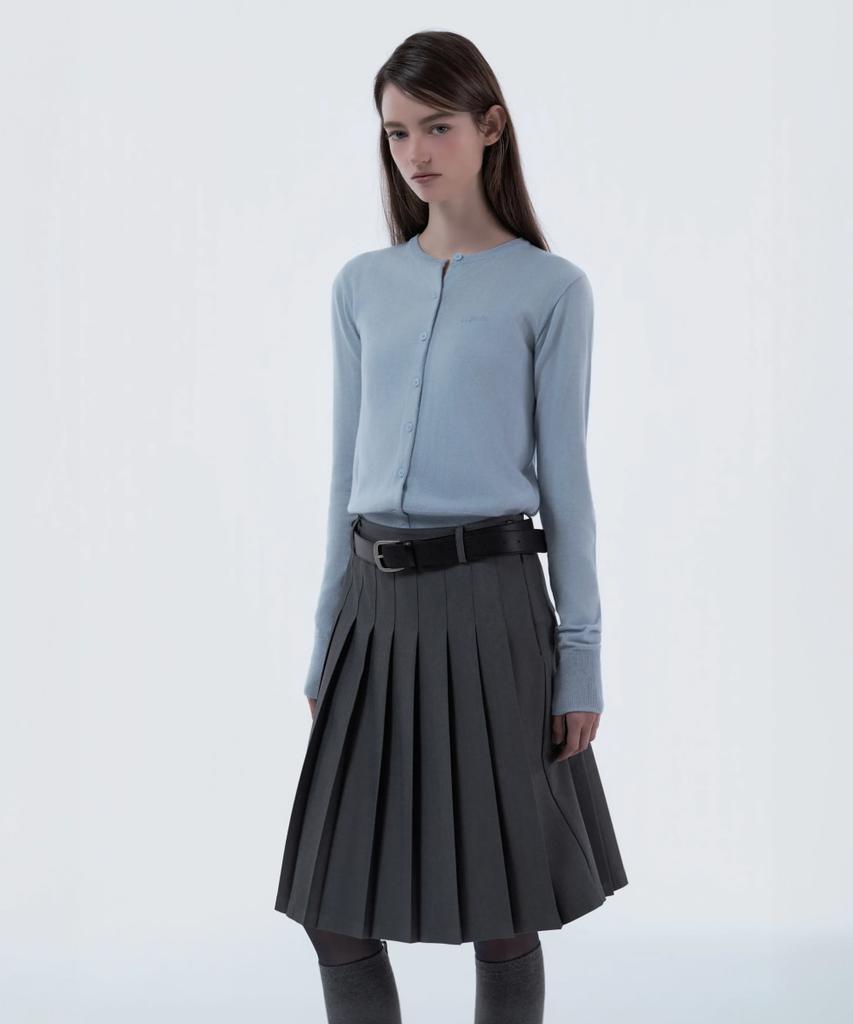 Mausolleum Jenn Pleated Midi Skirt - Gray