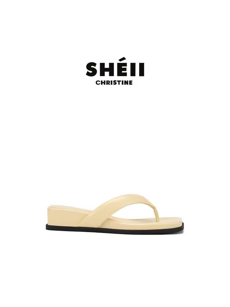 [Su Yinyin of the Same Style] Super JI Welfare Payment~ Square Toe Slope Heel Beach Flip-flops Women's Sandals Outside