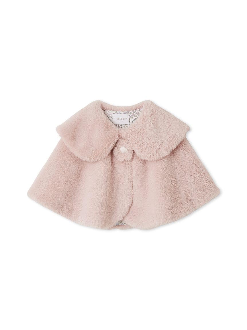 [Jamie Kay] Faux Fur Flower Motif Poncho JBFC254901 Unisex Baby PNK Free Size