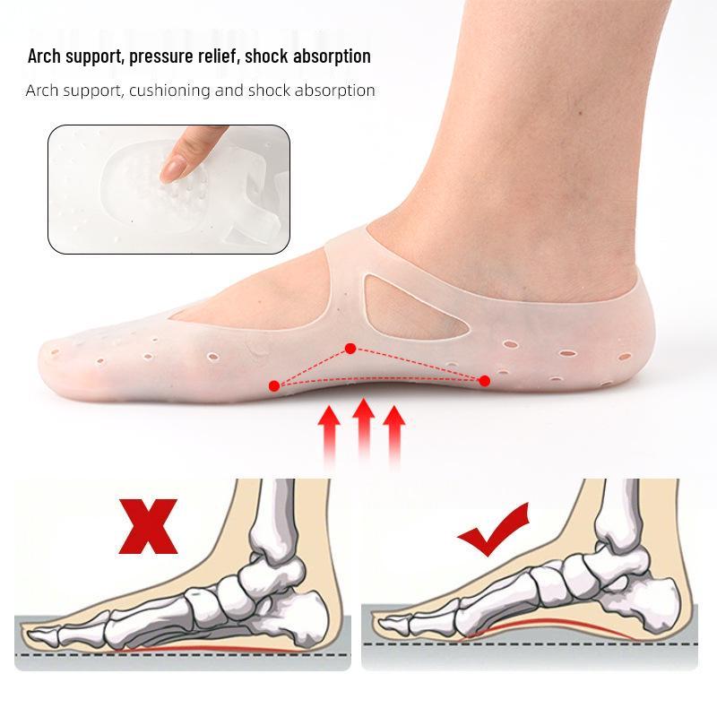SEBS Silicone Arch Support Heel Sleeve Socks: Anti-Crack, Breathable, Unisex Foot Cover