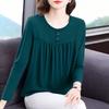 Plus Size Women S Long Sleeve T Shirt Round Neck Casual Top For Middle Aged Moms