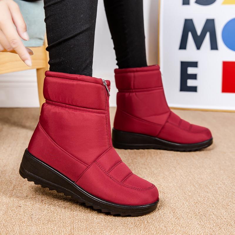 Plus Size Winter Warm Women's Snow Boots for Middle-Aged and Elderly Women Slip-On Waterproof Mom Shoes for Women