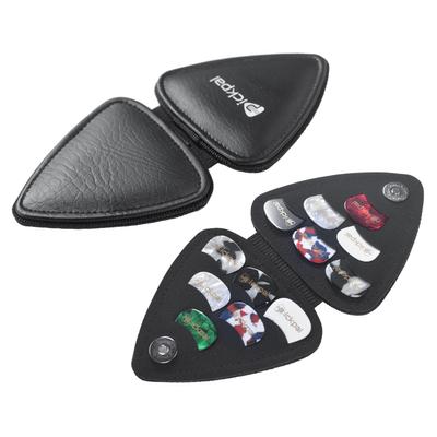 PICKPAL Gitarrenplektren-Halter für akustische E-Gitarre, inklusive 12 Gitarrenplektren aus Leder