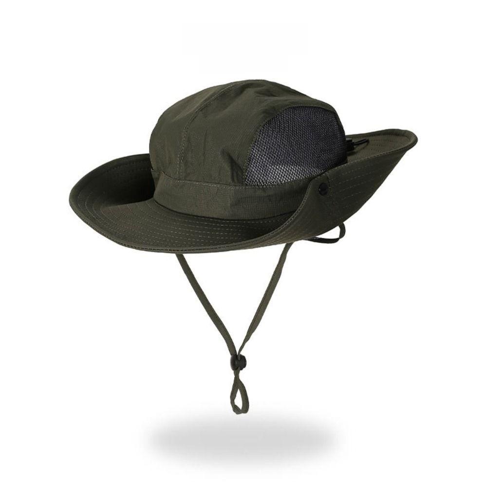 Fashion Wide Brim Men's Fisherman Hat Sun Protection Quick-drying Sun Hat Waterproof Breathable Panama Hats Outdoor