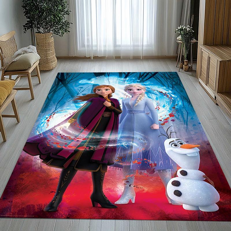 

Elsa Frozen Anna Princess Cartoon Girl Living Room Non-Slip Area Rug Soft Carpet for Bedroom Playroom Sofa,Home Decor Doormat 40x60cm