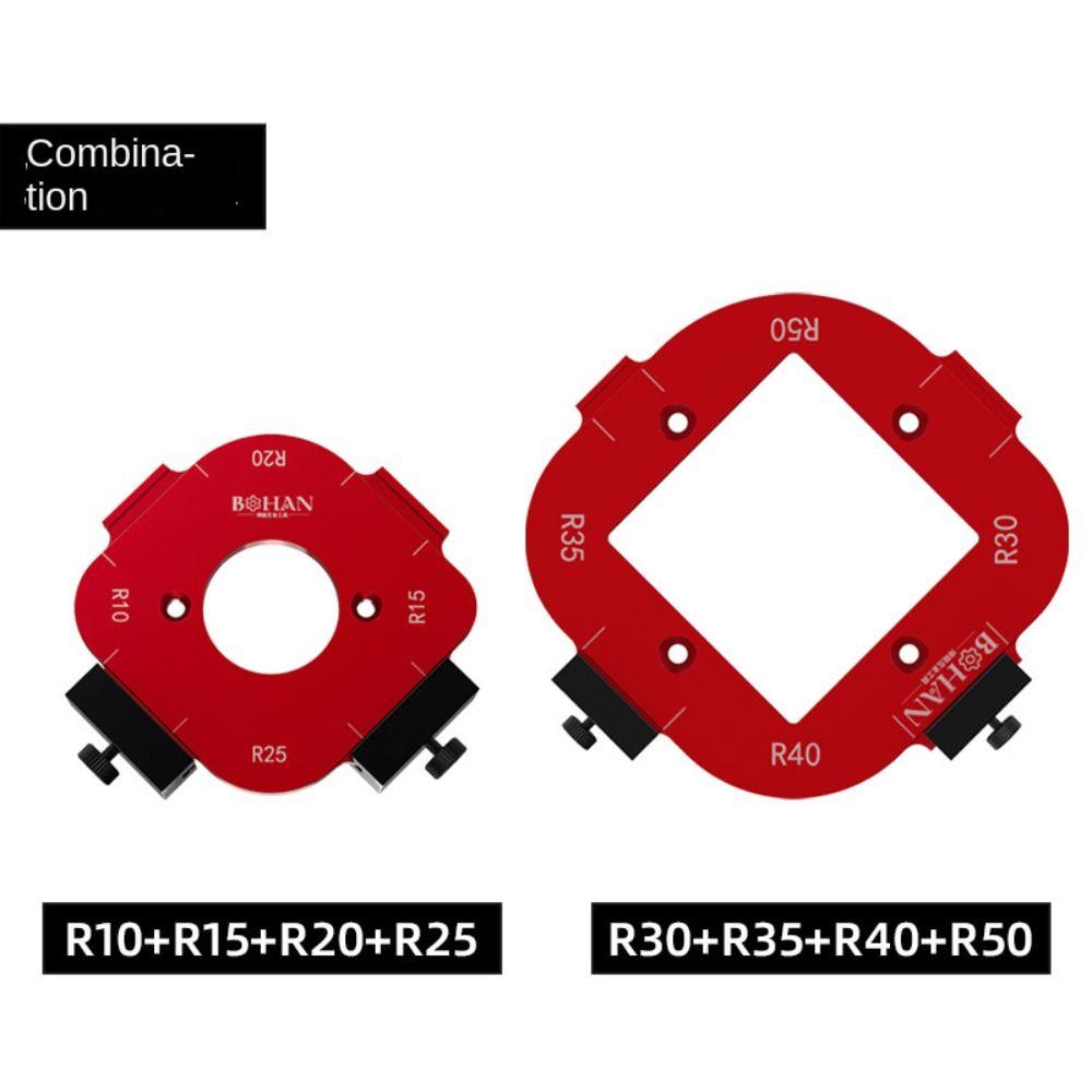1/2pcs Aluminum Alloy R10-R50 Radius Jig Reusable Woodworking Router Templates Positioning Tools