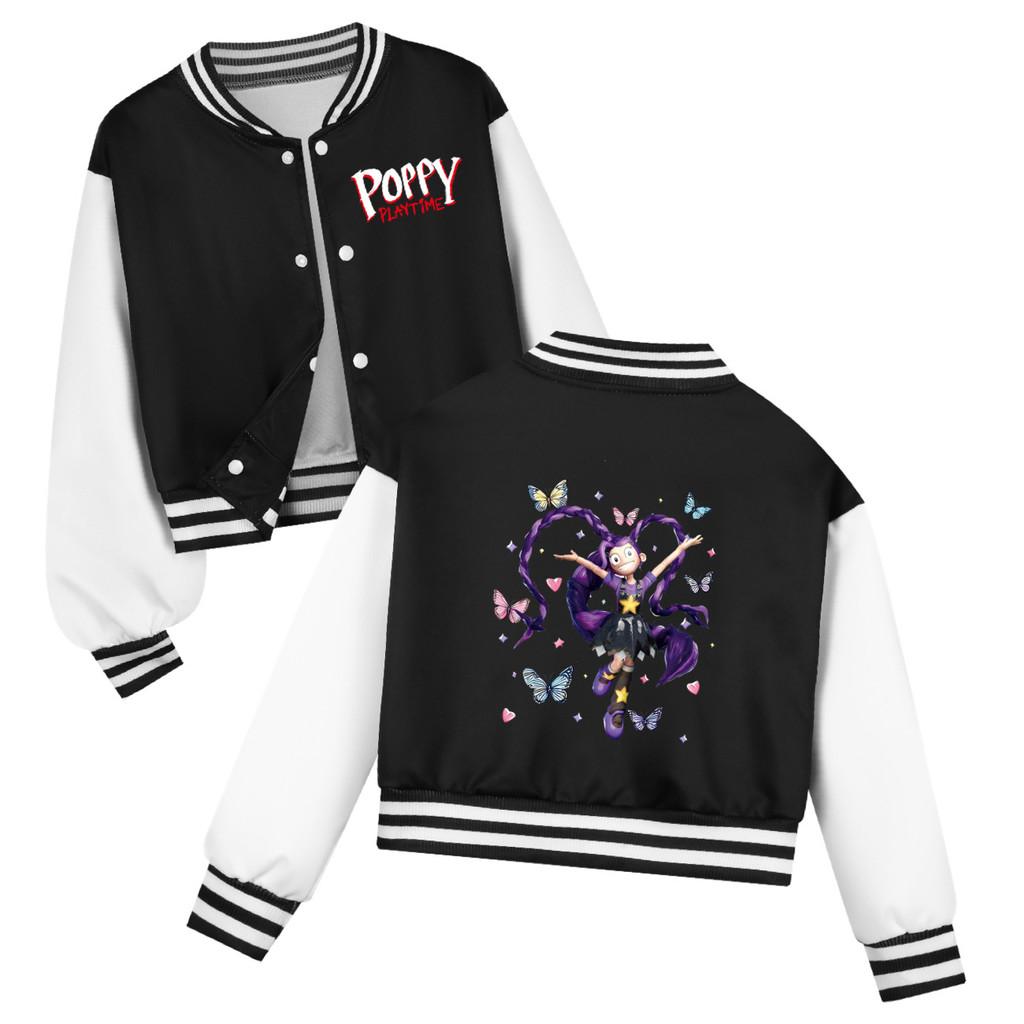 5599 Kids Girls Lily Lovebraids Printed Casual Button Long Sleeves Baseball Jacket Coat
