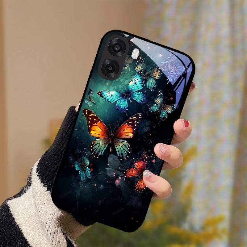 Per OPPO A6x Custodia in Vetro Protezione Fotocamera Vetro Temperato Custodia per Telefono Per Oppo A6X 4G 5G Cover Posteriore Lusso PC Rigido Antiurto Capa