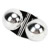 50PCS Fishing Double Rattle Metal Sea Fishing Attractor Bell Beads with Plastic Case for Luring Fish Silver