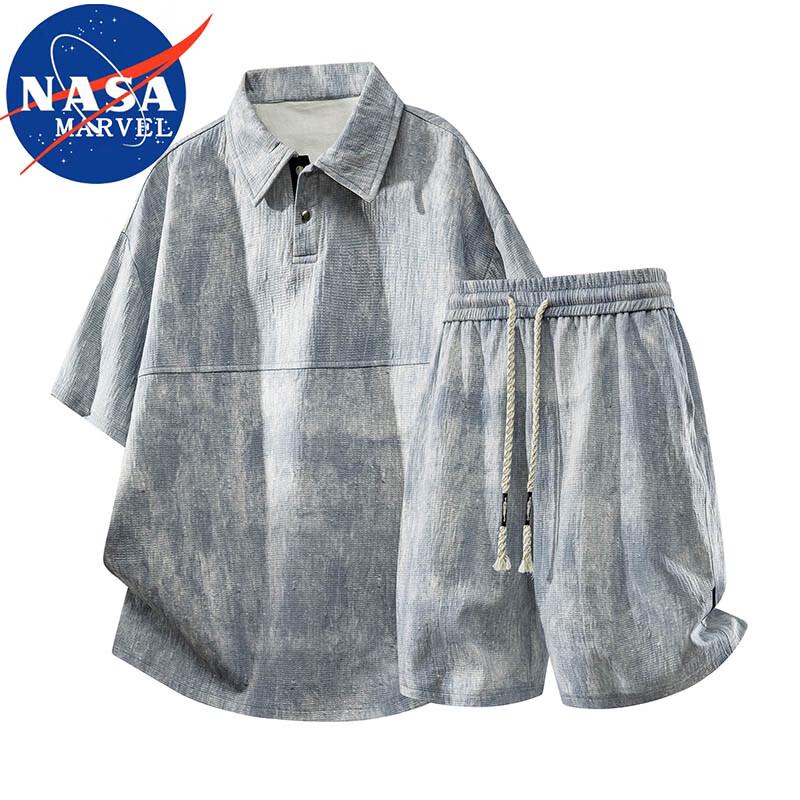 NASA MARVEL Men s Summer Polo Shirt & Shorts Set M