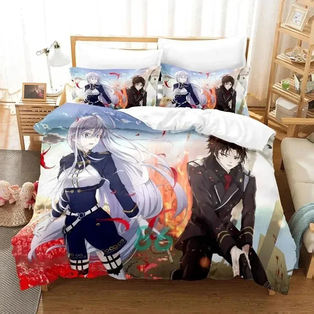 Anime 86 Eighty Six Bedding Set Printed Bed Set With Pillowcase Bed Duvet Cover Soft Queen King Size Bedclothes Home Boys Adult