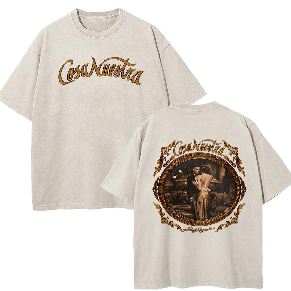 Cotton Tee Shirt Rauw Alejandro Coca Nuestra Tour 2025 TShirts Vintage Retro Men/women TShirt Oversize Mineral Wash Tops