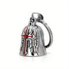 1Pc Black/Red/Blue Cross Guardian Bell Biker Bell, Motorcycle Bell Lucky Charm, Zinc Alloy Motorcycle Bell, Lucky Bell Keychain