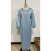 Women's Solid Color Long Sleeve Round Neck Hijab Muslim Robe