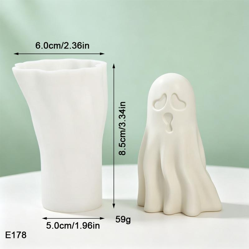 Diy Halloween Ghost Candle Silicone Mold Aromatherapy Candle Plaster Handmade Soap Mould Halloween Decoration