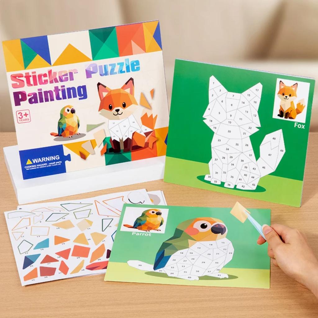 3D Stickers Puzzle Game Cartoon Animal DIY Craft Toys for Kids Educational Drawing Learning Toy Children's Gift