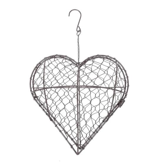 Casa de Nidificação para Pássaros Porta Material Ninhos de Pássaros Estrela Beija-flor Nidificador Metal Ninho de Pássaro Coração com Gancho para Pássaros Selvagens Quintal Exterior