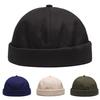 Bonnet Calotte Unisexe Sans Visière Protection Solaire Automne Hiver Réglable Couleur Unie Casquette Marin pour Usage Quotidien
