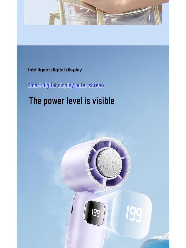 Portable Leafless Mini Fan with Semiconductor Cooling and Ice Pack