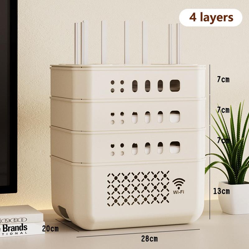 Home-Based Wireless Wifi Router Box; Cable Managing Case with Dustproof Charger Socket Wring Organizer