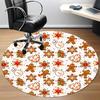 1pc Gingerbread Cookies Christmas Carpet for Office Non-Slip, Round Carpet, Soft & Comfortable, Carpet for Office, Lightweight Round Floor Mat