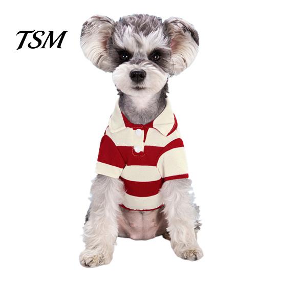 Dog Blouse Pet Vest Contrast Color Striped T-Shirt Soft Breathable Summer Doggy Clothes for Bichon Poodle Chihuahua XL