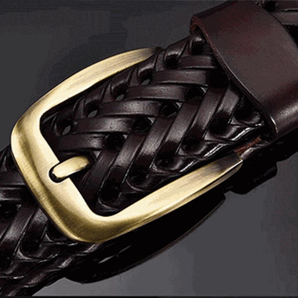 Woven Causal Leather Belt For Jeans Pants Match For Any Outfit Adjustable Woven Elegant And Attractive Premium Leather, Black
