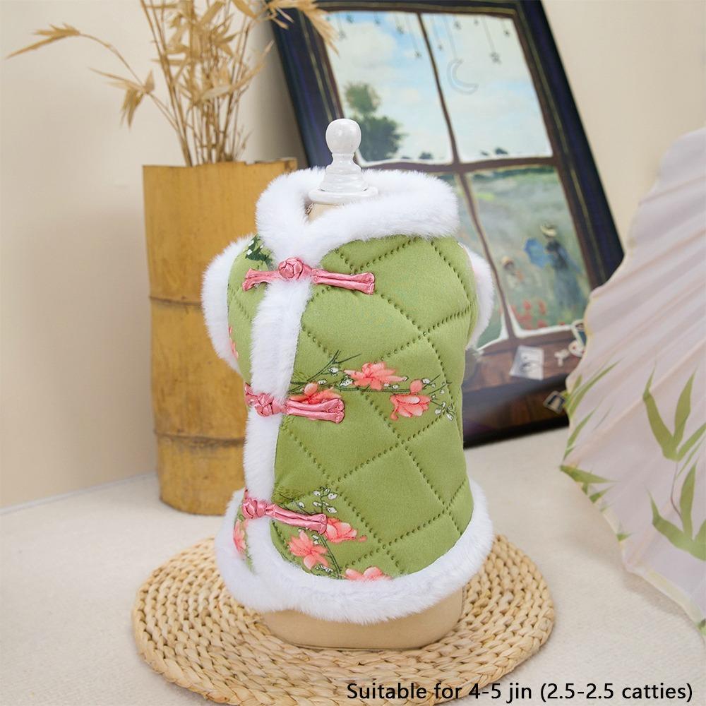 New Warm Pet Dog Tang Suit Small Dogs Chinese Pet Vest Clothes Winter Jacket Dog Costume Outfits Winter Season