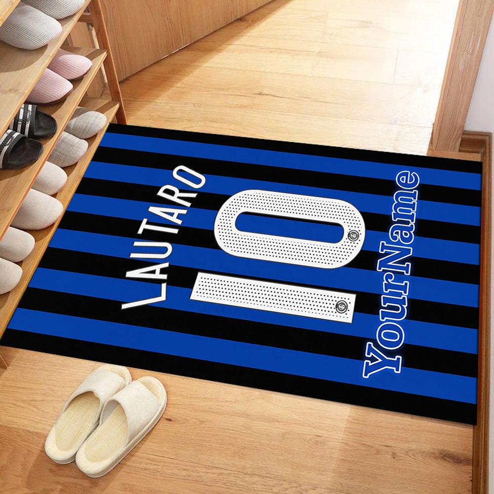 Inter Milan Customizable Name Area Rug Perfect for Study room Game Room Dormitory Balcony Anti-slip Rug Office home decor Best for Christmas