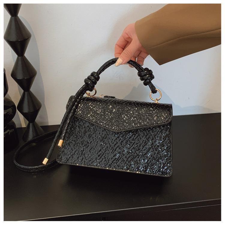 Элегантная минималистичная женская сумка через плечо, маленькая квадратная, для ежедневного использования чёрный