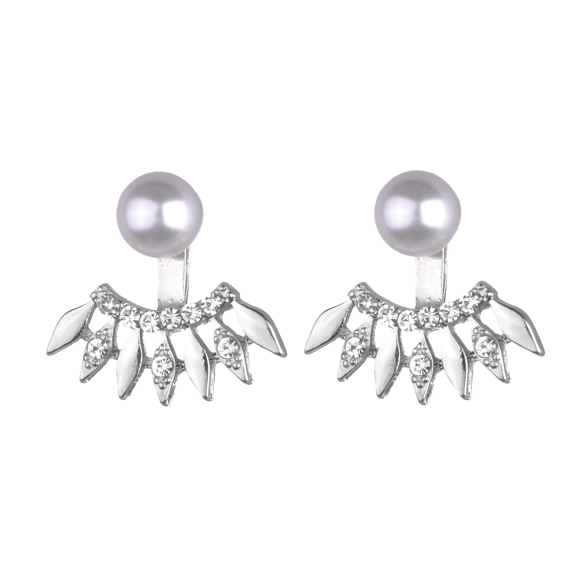 European & American Fashion Rhinestone Pearl Stud Earrings