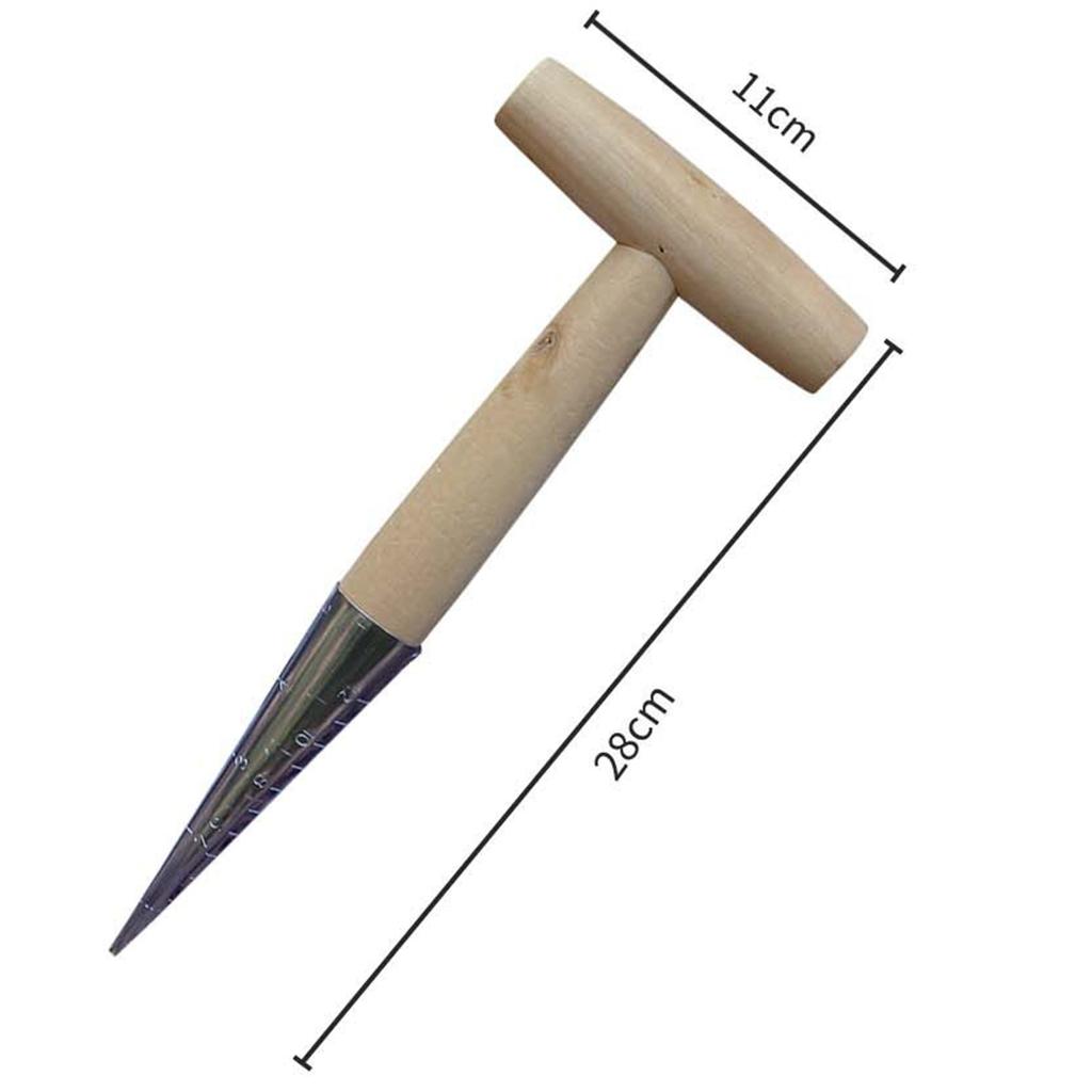 Metall-Handpflanzgerät mit Holzgriff Gartensamenverteiler Leicht & Tragbar zum Umpflanzen von Pflanzen Gemüse pflanzen