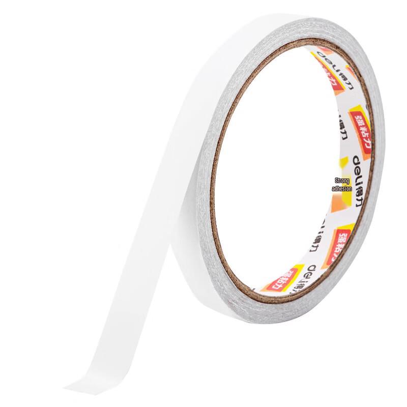 Deli Double-Sided Cotton Paper Tape, High Tack, 18mm x 9.1m