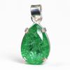 Green Emerald 35.75 Ct Natural CERTIFIED 925 Sterling Silver Pear Cut Pendant AI-120-NS