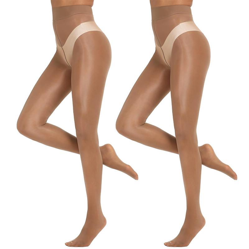 Kave 2 Paires Sexy Grande Taille Colorées 8D 100% Oli Bas Transparents Pour Femmes Élastique Féminin Lisse Ultra Mince Et Brillant Legging fit for 40-70kg