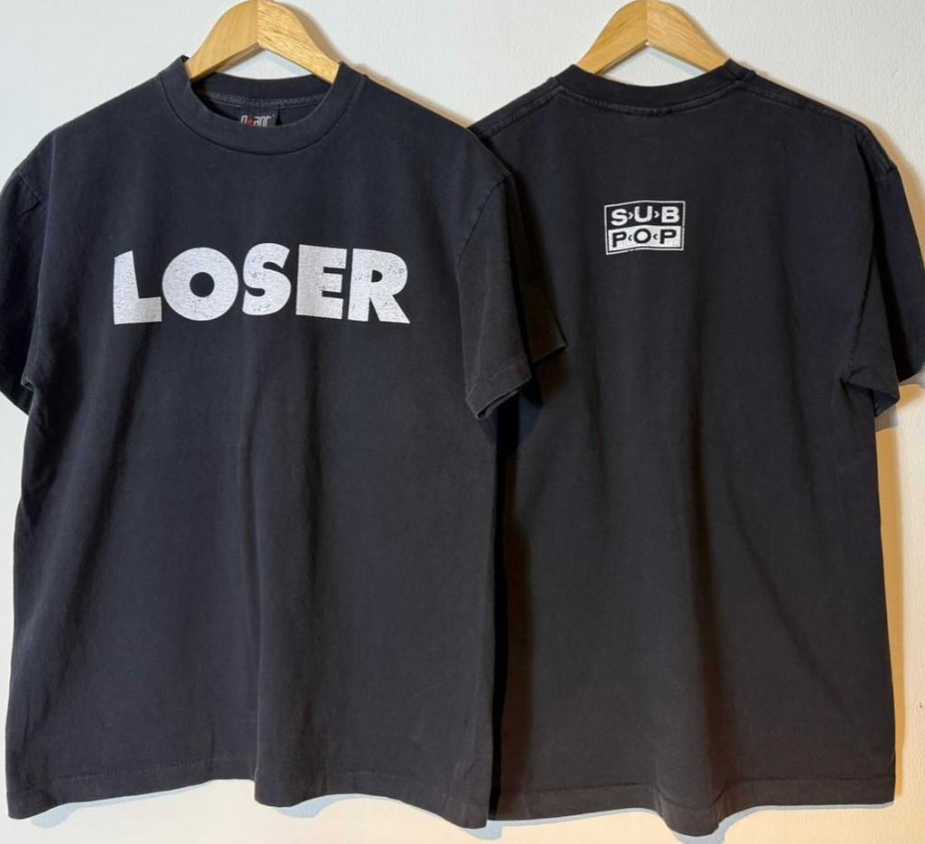 Vintage Nirvana Sub Pop LOSER Kurt Cobain 90s Band Size L Black REPRINT Unisex T-Shirt