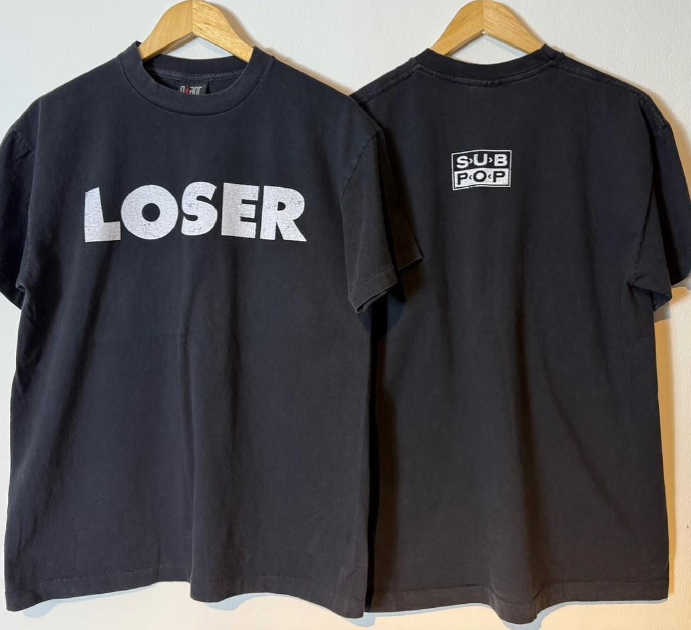 Vintage Nirvana Sub Pop LOSER Kurt Cobain 90s Band Size L Black REPRINT Unisex T-Shirt L