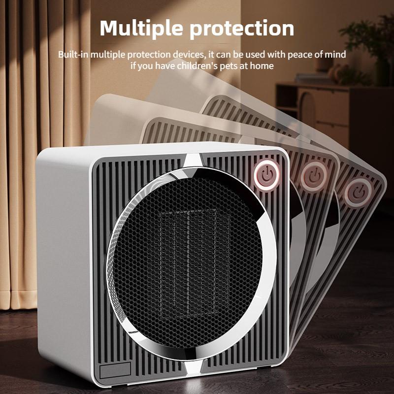 500W Intelligent Constant Temperature Electric Heater 360 ° Thermal Cycle Heating Fan Household Small Desktop Warm Air Blower