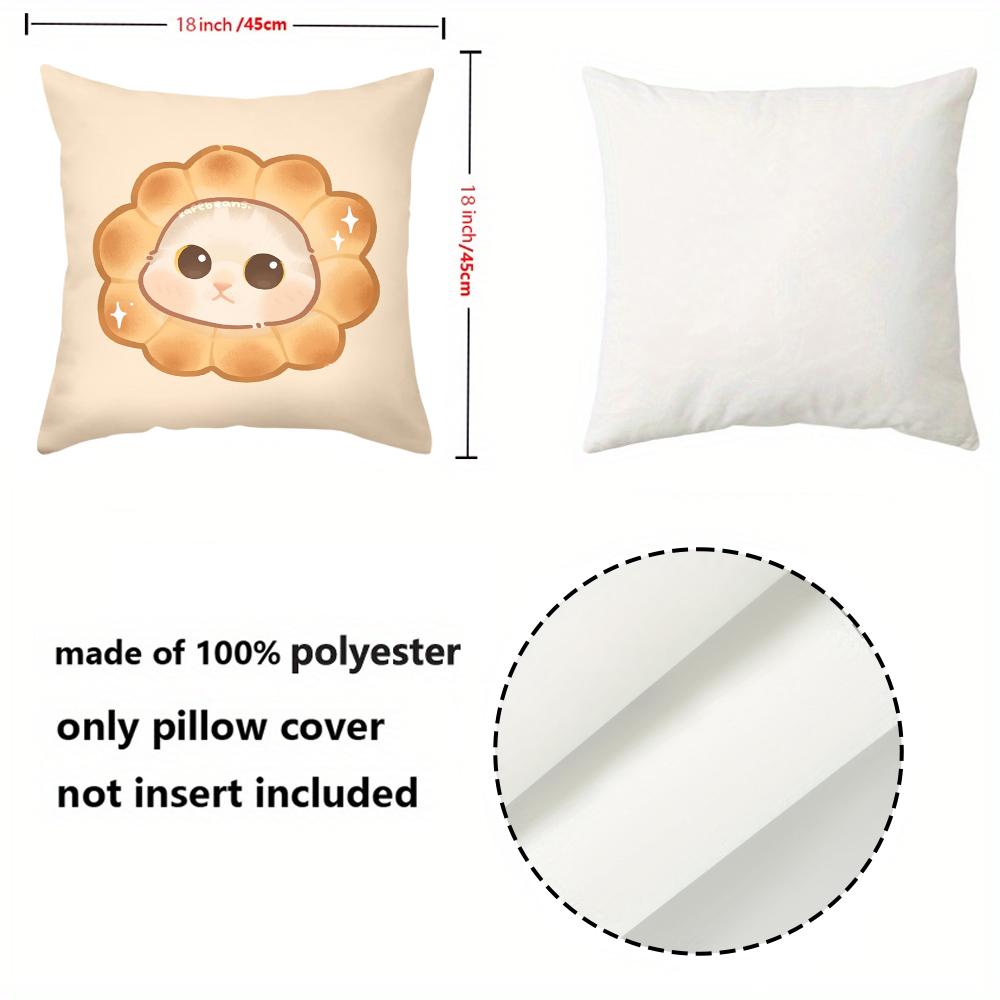 Cute Cartoon Cat Print Square Throw Pillow Covers Pattern Cushion Cover Suitable For Sofa Bedroom Car Pillow Cover