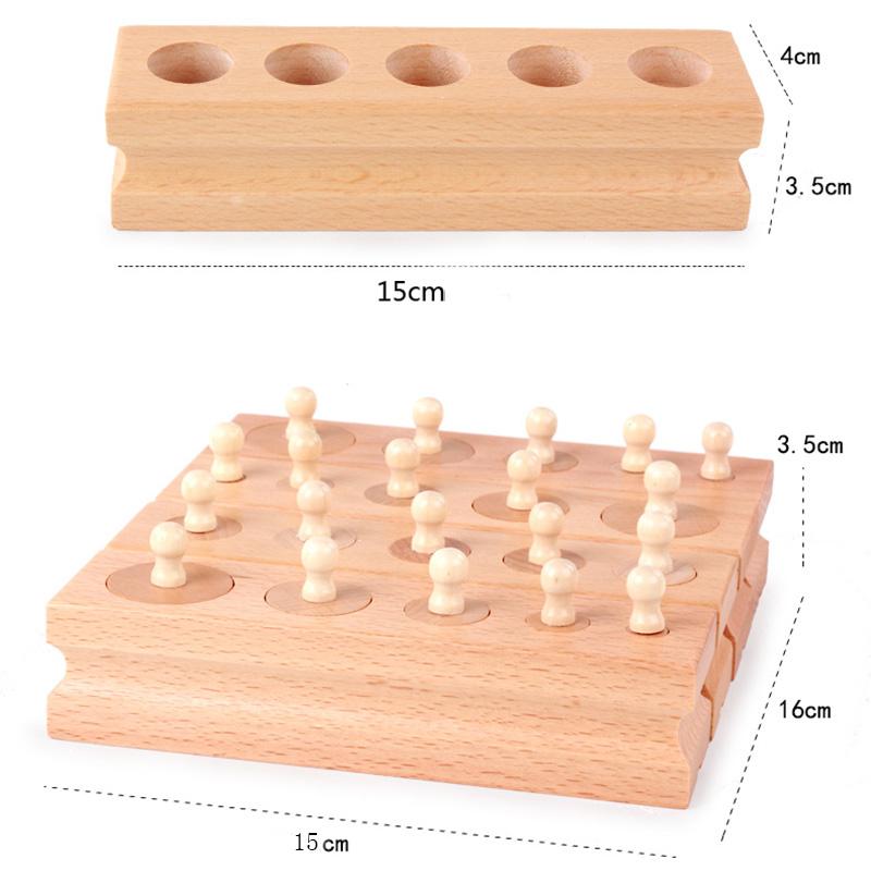 Wooden Montessori Collection Cylinder Socket Puzzle Toy Infant Practice Senses Playthings Preschool Children Learning Playthings Ideal For Children