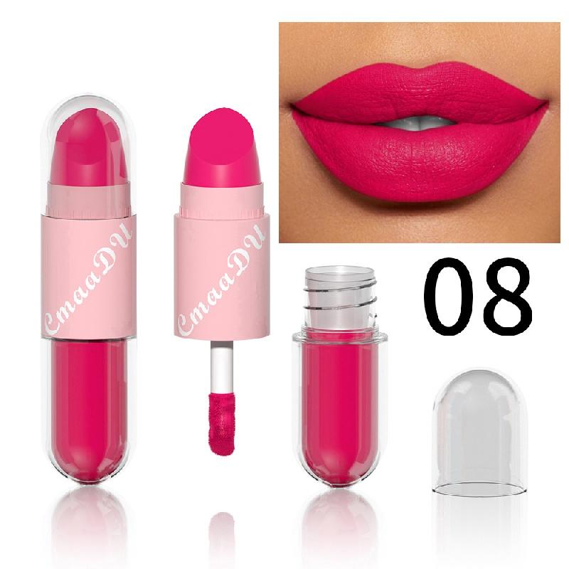 Double Head Matte Lipstick Lip Gloss Red Lipstick Waterproof Long Lasting For Halloween Masquerade COSPLAY Party Makeup Valentine's Day Gifts