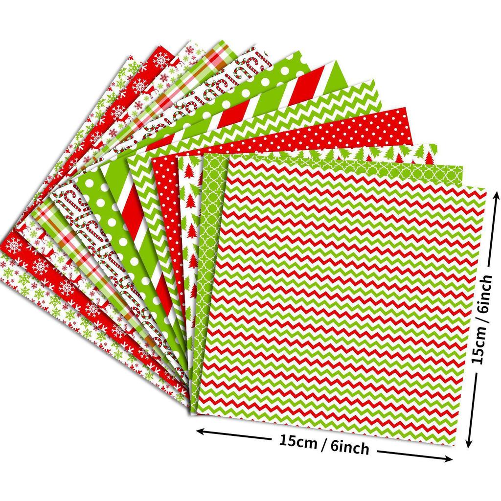 12 Sheets/Package, Hand Account, Material Package, Color, Christmas Material Paper, Scrapbook, Card Making Background Paper