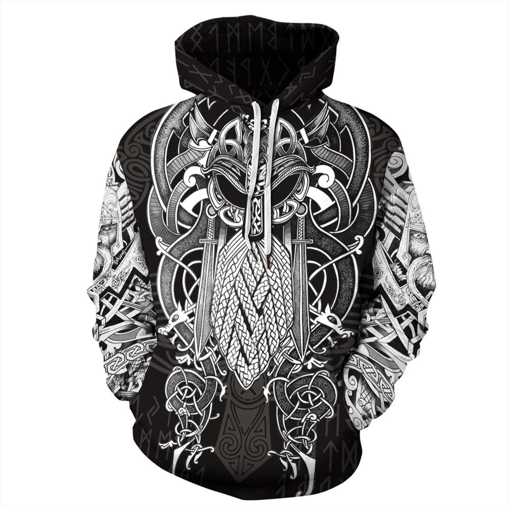 Spring and Autumn Models Trend Personality Creative Series 3D Printing Long-sleeved Sweater Fashion with Pockets Hoodie